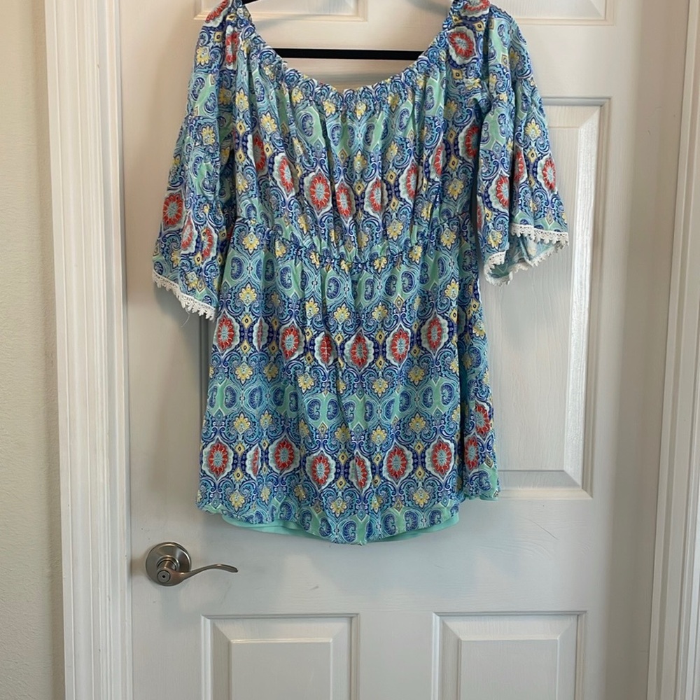Pink Owl Smocked Mini Dress in Blue and Pink
